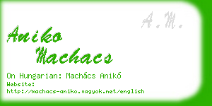 aniko machacs business card