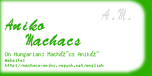 aniko machacs business card